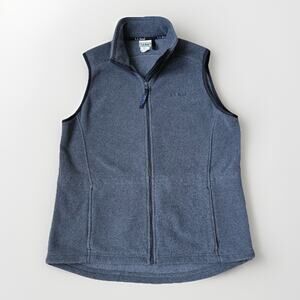 LL Bean Women's S Fleece Vest Gray Full Zip Cinch Waist Pockets NWOT Hiking Walk